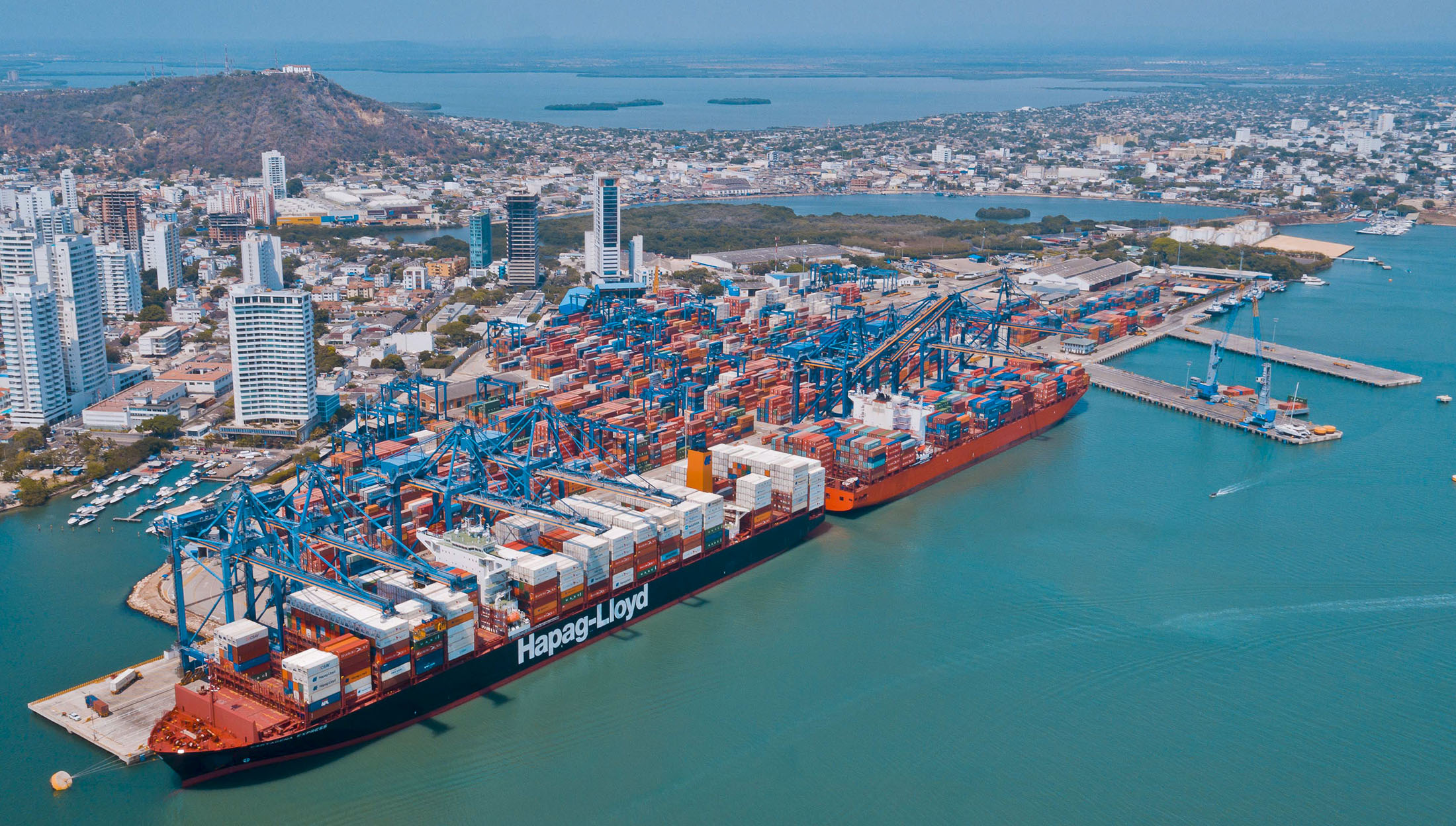 Vista aérea de Terminal Contecar en Cartagena